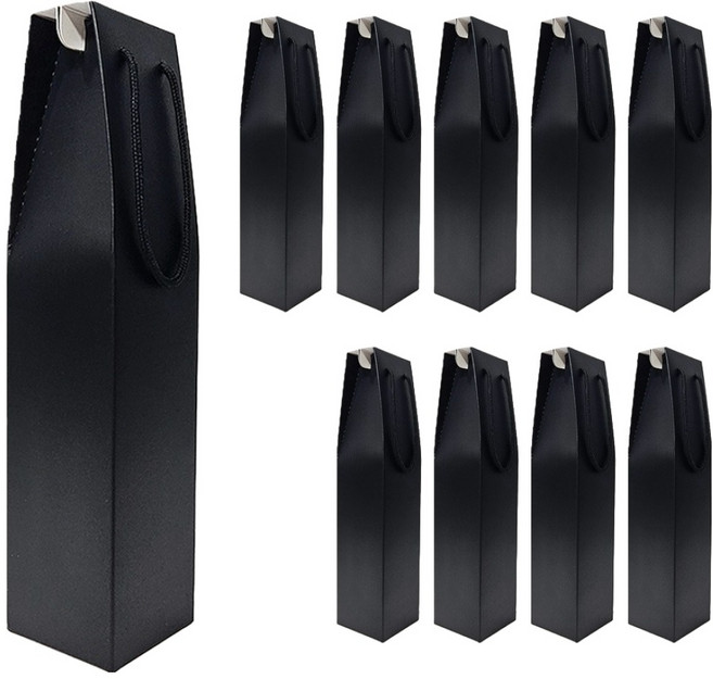 행복술술 튼튼 와인박스 선물포장 상자 A형, 블랙, 10개