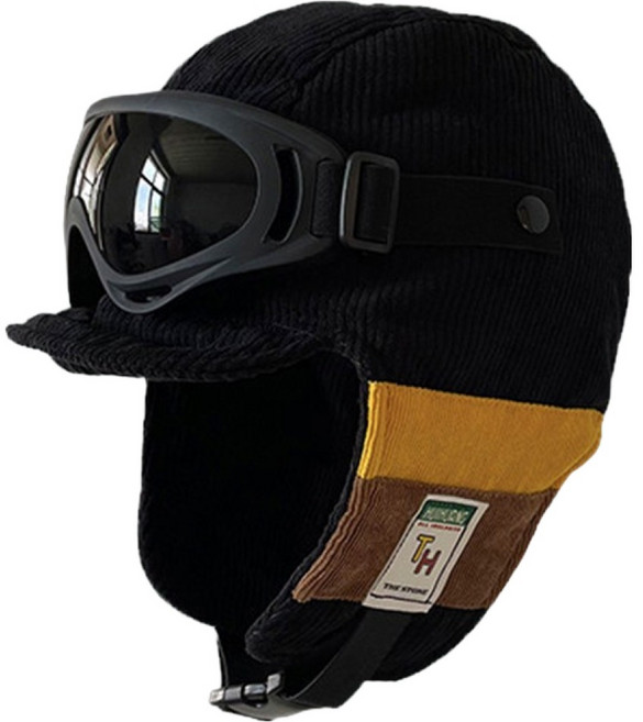 아메리칸로드 남성용 레트로 코듀로이 스포츠 고글 BRP2025, 블랙, 1개