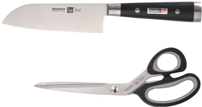 EDGEMOTO 不鏽鋼 Zeta Santhok 150mm + 優質剪刀 230mm 套組, 1套, 刀 150mm + 剪刀 230mm