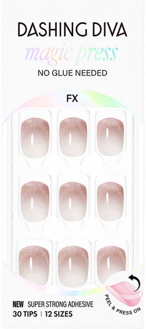 데싱디바 매직프레스 네일팁 숏 스퀘어, 푸딩, 1개