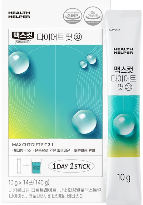 헬스헬퍼 맥스컷 다이어트 핏 3.1 레몬맛, 140g, 1개