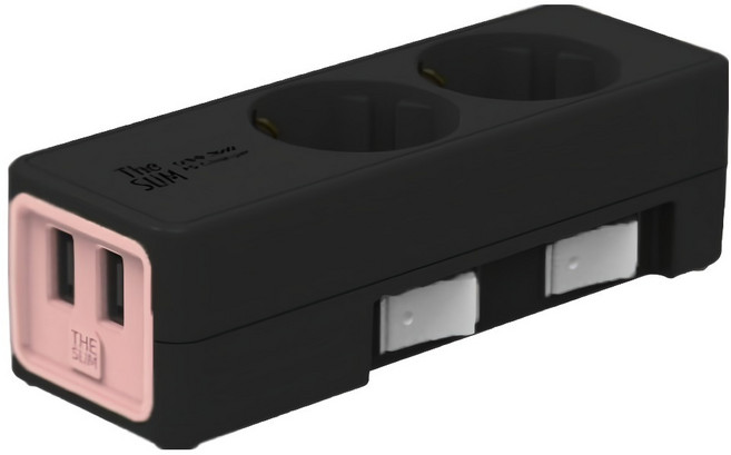 네모탭 더슬림 USB 10W 개별2구 멀티탭 SY-SB2 USB, 다크그레이, 1개, 2.5m