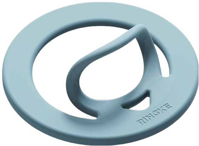 Ringke 雙磁矽膠環雙面磁吸MagSafe手機支架, 淺湖水綠, 1個
