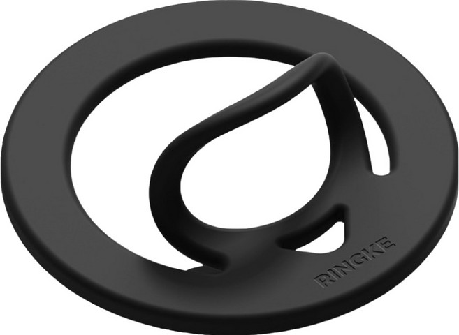 링케 듀얼 마그네틱 실리콘 링 양면 자석 맥세이프 그립 홀더, 블랙, 1개