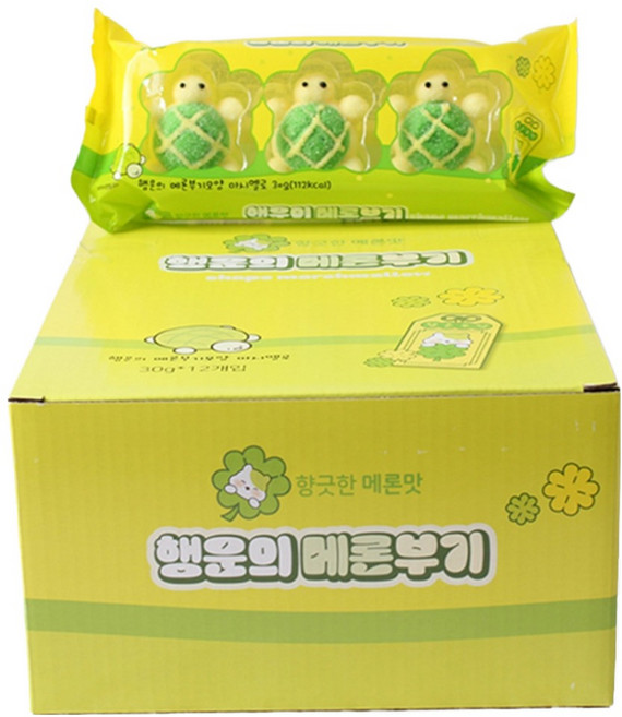 행운의 메론부기모양 마시멜로, 30g, 12개