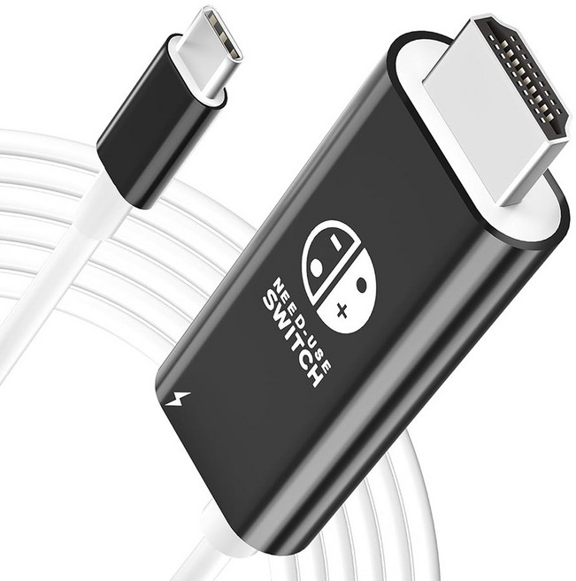 베이직기어 닌텐도 스위치2 미니독 4K 60Hz 지원 TV연결 PD100W 충전 HDMI 케이블, 1개, 블랙 + 화이트