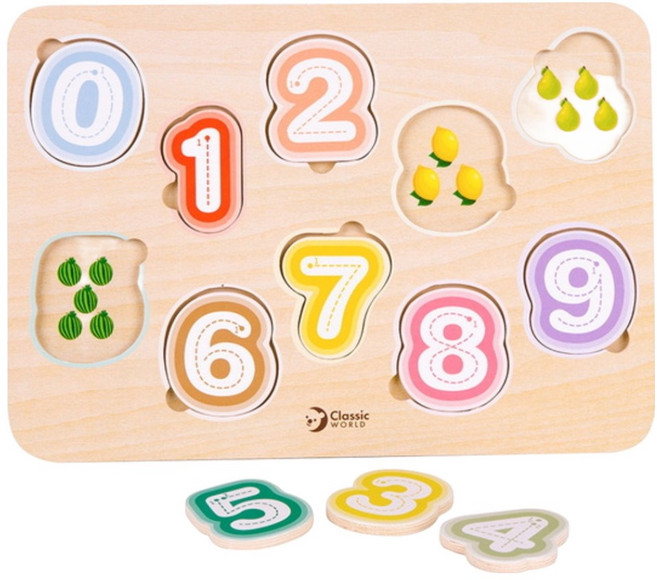 Classic WORLD 客來喜 數字筆畫學習板 54433, 1個, 10片