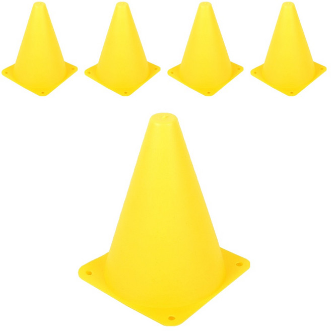 AD-ROCKET 標誌訓練桶 訓練三角錐5件組 足球/直排輪/健身, 黃色, 1套