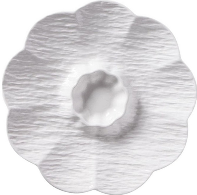 다파랑 칸칸이 나눔 만두 세라믹 접시 HJ0850, 화이트, 1개