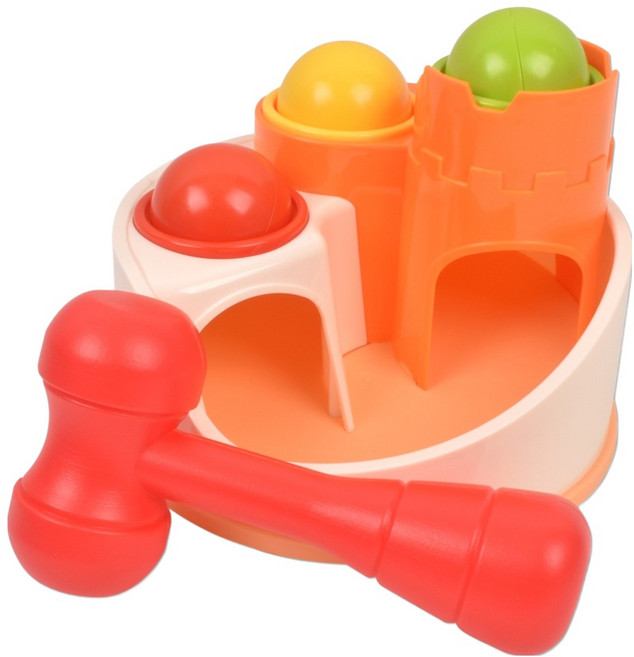 오즈토이 캐슬 롤링 볼 망치놀이 he0282, 혼합색상, 1개