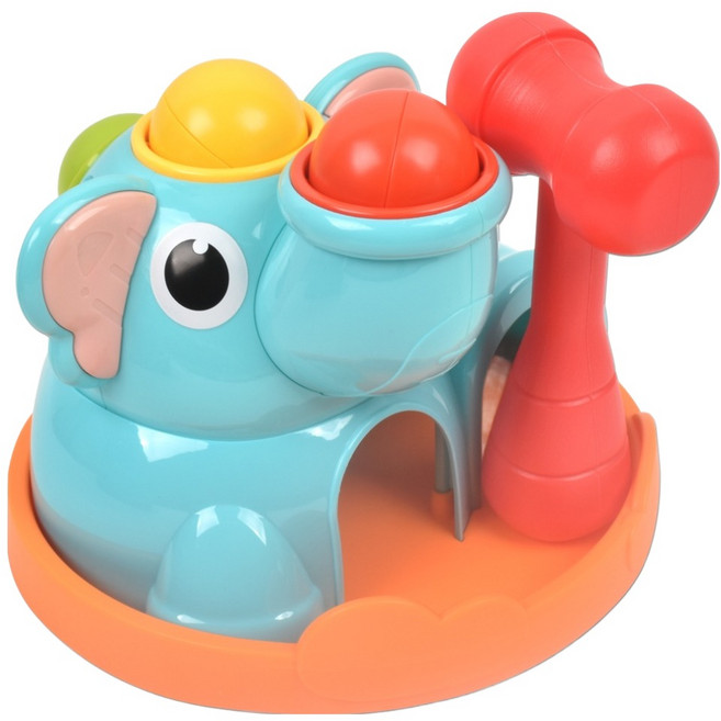 오즈토이 코끼리 롤링 볼 망치놀이 he0283, 혼합색상, 1개