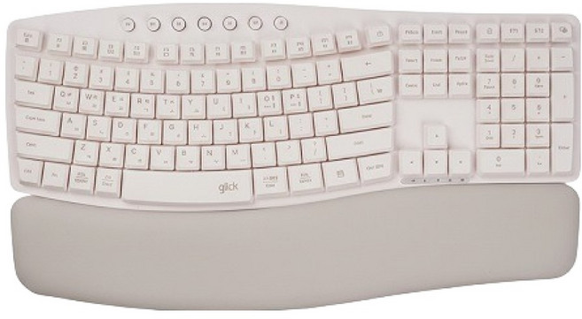 지클릭커 오피스프로 구름 EK200 풀윤활 인체공학 무선 블루투스 키보드, 화이트, 제조사축