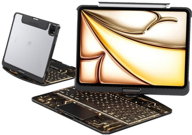 아이플로우 블루투스 키보드 크리스탈 케이스, 투명블랙, 1개