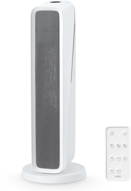 보아르 웜시스 온풍기 타워형 스탠드 PTC 히터 가정용 사무실 난방기, 화이트, VHET-004WH
