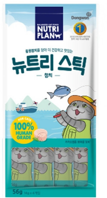 동원뉴트리플랜 고양이 뉴트리 스틱, 참치, 56g, 1개