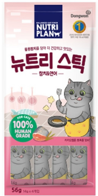 동원뉴트리플랜 고양이 뉴트리 스틱, 혼합맛(참치/연어), 56g, 1개