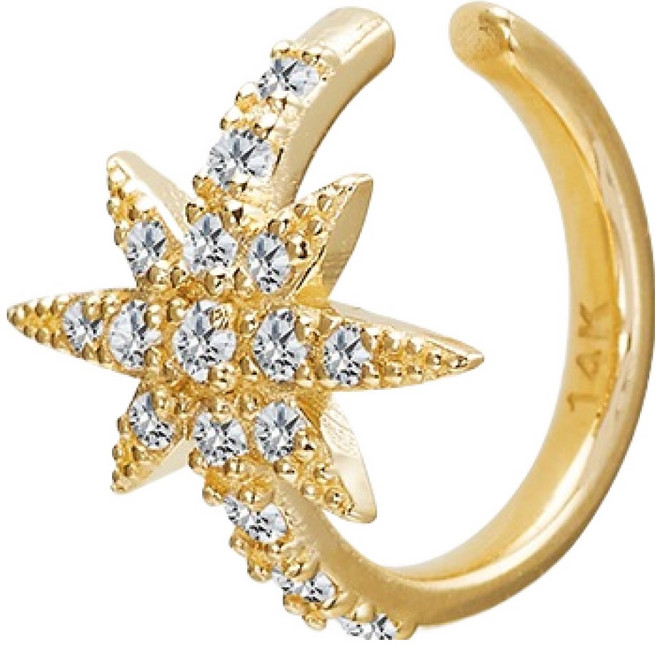 semijuwelry 14K 瑟萊斯鋯石耳骨夾 + 購物袋