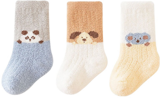 STARDOOR 幼兒動物厚款冬季襪3件組