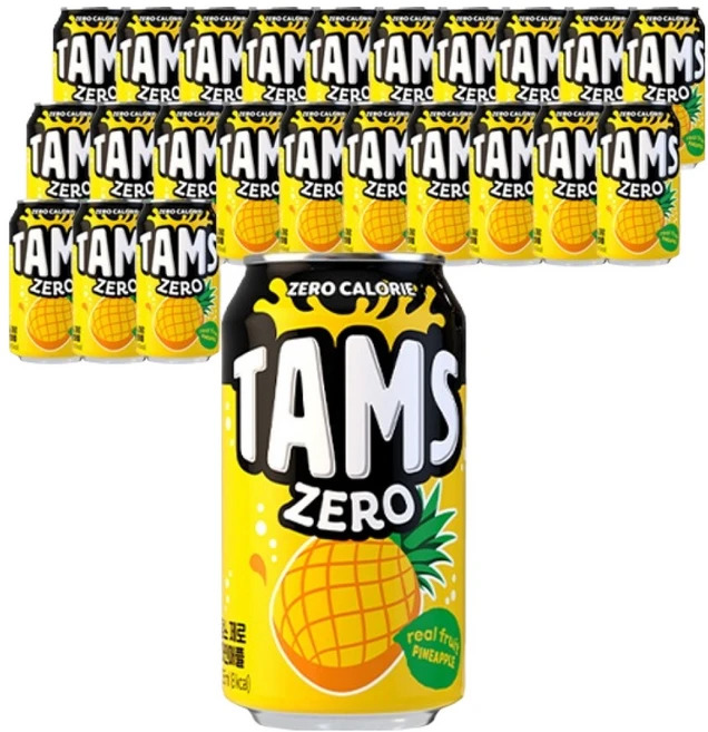 탐스제로 파인애플 탄산음료, 355ml, 24개 - 쿠팡