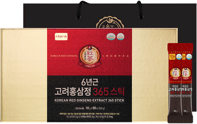 정원삼 6년근 고려홍삼정 365스틱 50p, 500g, 1개
