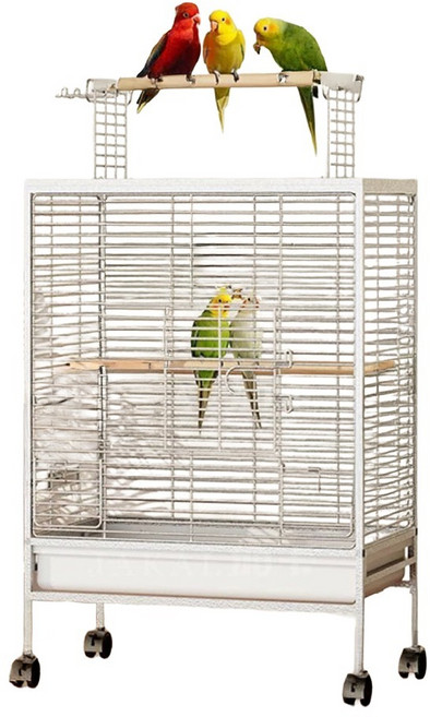 펫츠핸들러 앵무새 페럿 스퀘어 케이지 50 x 30.5 x 74.5 cm LY-202, 화이트, 1개