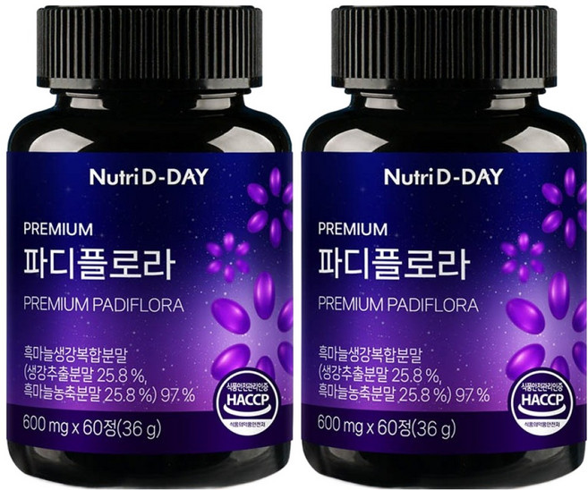 뉴트리디데이 파디플로라 흑마늘생강 4개월분, 2개, 60정