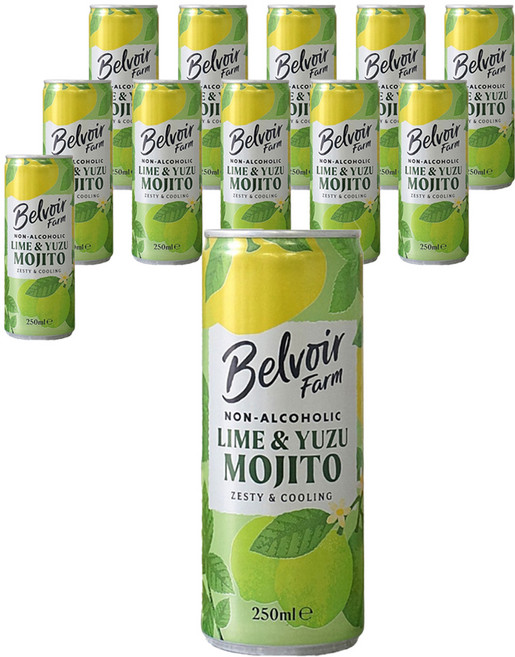 벨부아팜 라임 앤 유자 모히또, 12개, 250ml