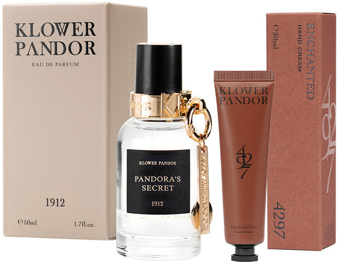 KLOWER PANDOR 台灣公司貨 記憶香氛日常組 潘朵拉的秘密記憶香水 + 荒野玫瑰香水滋潤護手霜, 1套
