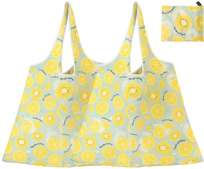 메오 키친 대용량 접이식 장바구니, 키위오렌지, 3개