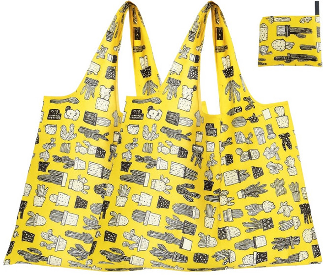 메오 키친 대용량 접이식 장바구니, 선인장, 3개