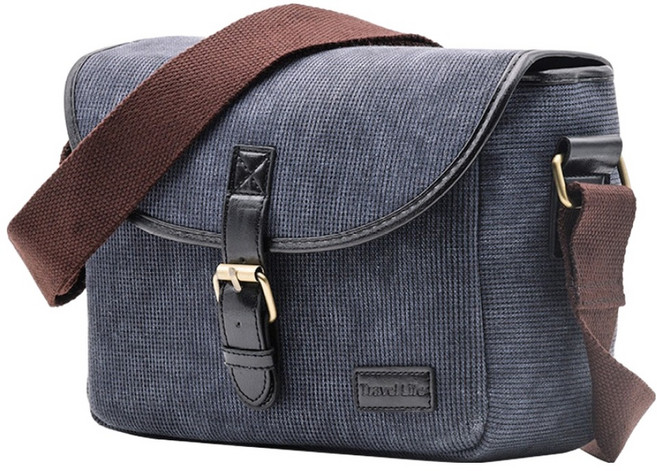 레인보우 빈티지 감성의 클래식 DSLR 카메라 숄더백, 네이비, 1개