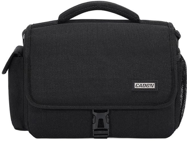 CADEN 방수 렌즈 본체 맞춤형 카메라 숄더백 L, 블랙, 1개