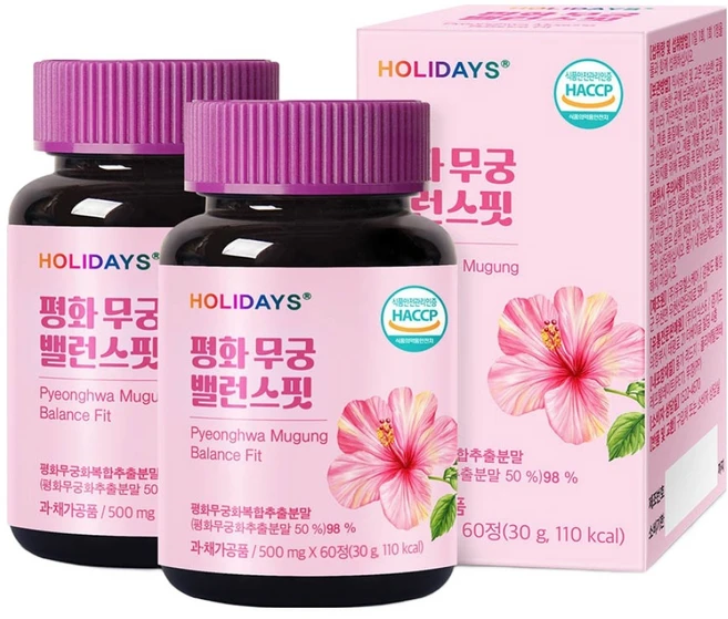 홀리데이즈 평화 무궁 밸런스핏 30g, 2개, 60정 - 쿠팡