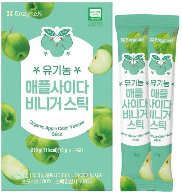 엔자임엔 유기농 애플 사이다 비니거 스틱 14p, 210g, 1개