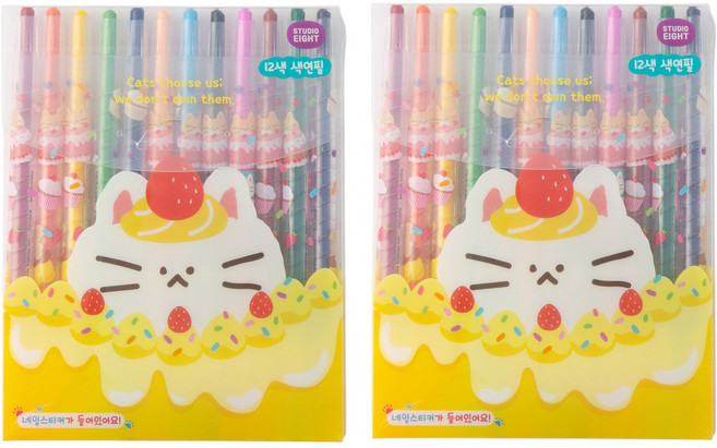 STUDIO EIGHT 布丁好朋友 彩色鉛筆組, 2套, 12色