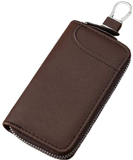 코오미 멀티 키홀더 지갑 가죽 스마트키 케이스 카드 포켓 열쇠 수납, 커피, 5W0819