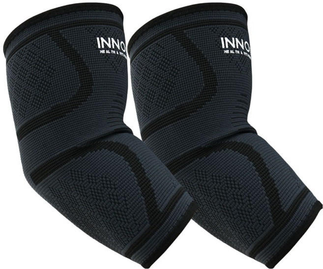 이노이 헬스 테니스 골프 팔목 팔꿈치 보호대 2p, 1세트, 블랙