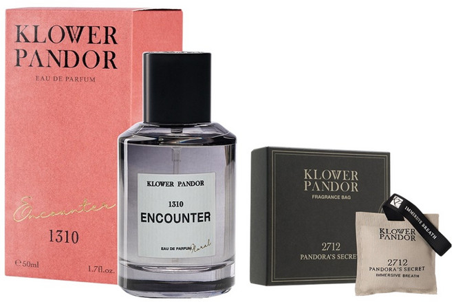 KLOWER PANDOR 台灣公司貨 輕香日常組 純白邂逅香水 + 潘朵拉的秘密 空間香氛包, 1套