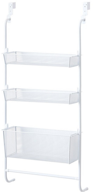 노바리빙 촘촘 3단 문걸이 선반, 화이트, 1개