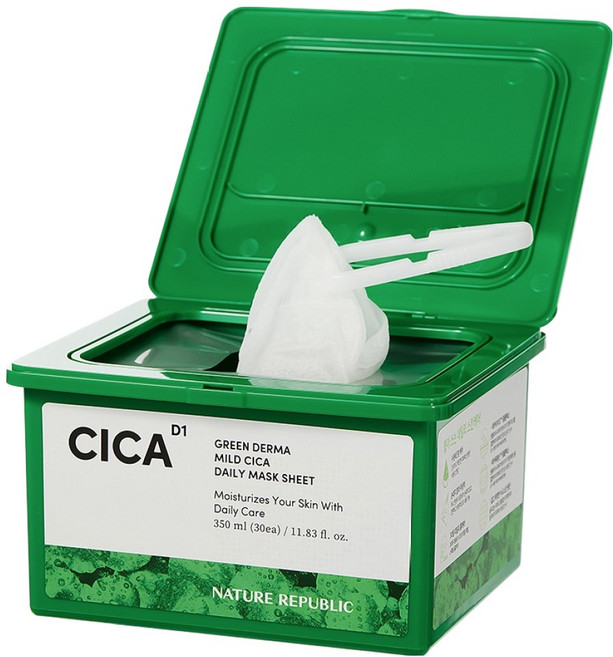 네이처리퍼블릭 그린더마 마일드 시카 데일리 마스크 시트, 1개, 30개입