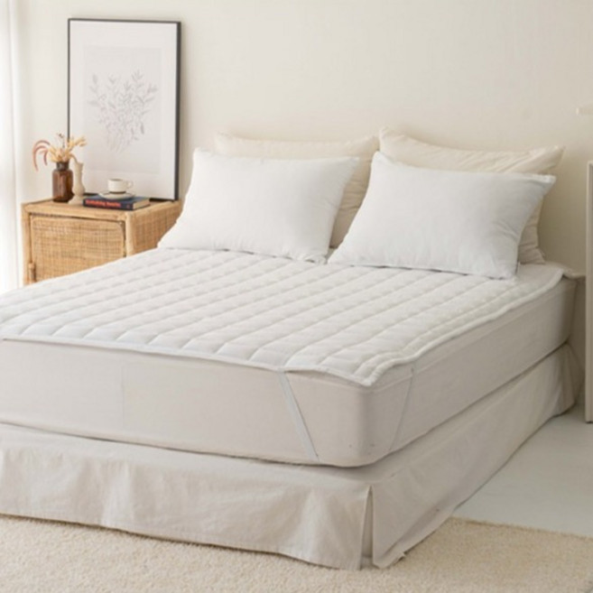 휴가드 방수 고온워싱 고정밴딩형 마카롱 침대패드 카페트, 요거트