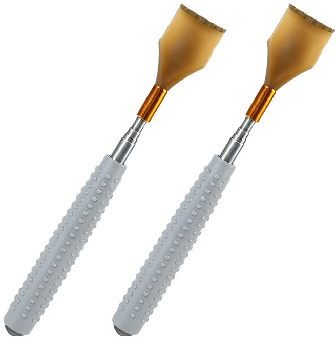 지압 길이조절 휴대용 효자손, 회색, 2개