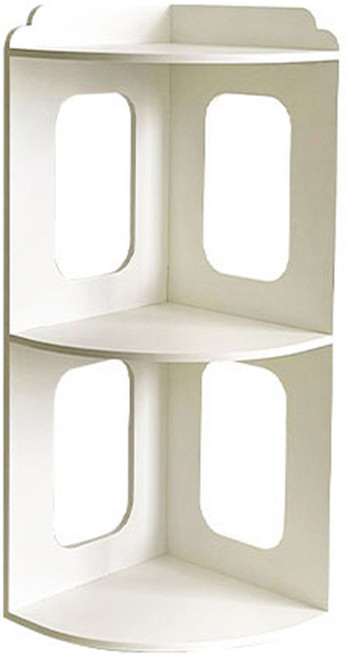 순잠 삼각 코너 책상 수납 선반, 화이트, 3단