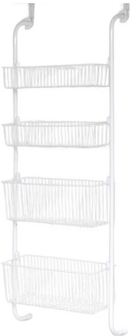 노바리빙 4단 와이어 문걸이 선반, 화이트, 1개
