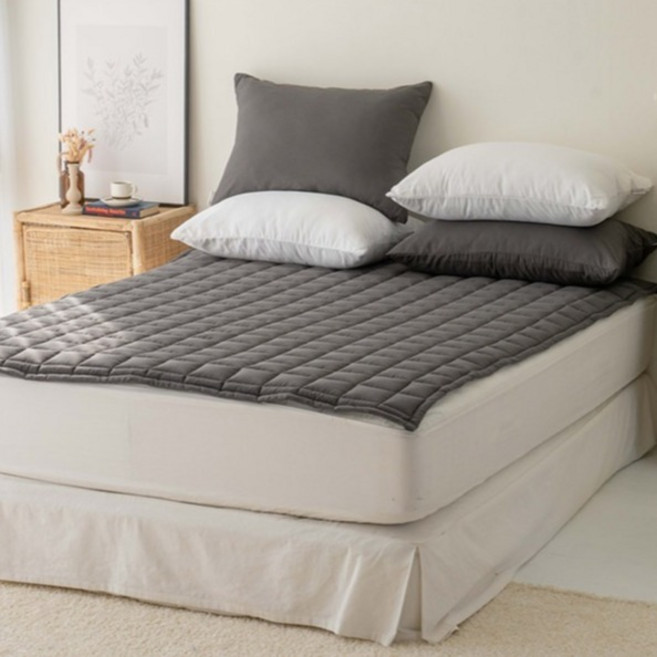 휴가드 방수 고온워싱 고정밴딩형 마카롱 침대패드 카페트, 흑임자