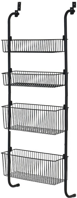 노바리빙 4단 와이어 문걸이 선반, 블랙, 1개