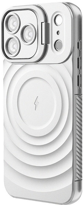 Bebehome 手機保護殼 iPhone 17 Pro 鏡框支架 波紋 磁吸 MagSafe 白色