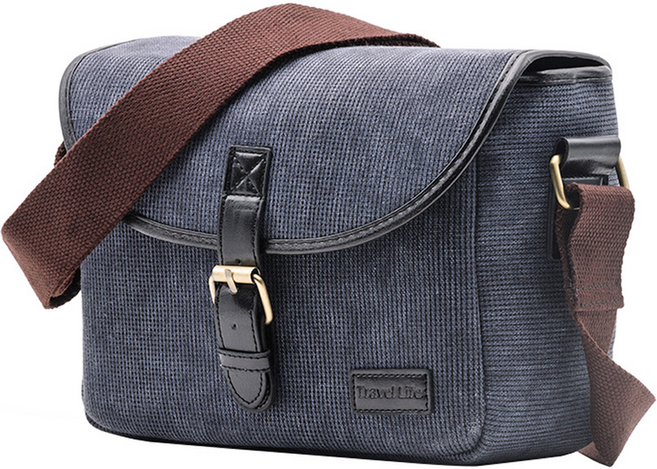 썬앤드림 노마딕 숄더 크로스백 카메라 가방 캔버스, 블루그레이, 1개