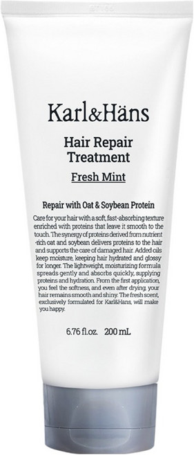 칼앤한스 헤어 리페어 손상모케어 단백질 트리트먼트 프레시민트, 1개, 200ml