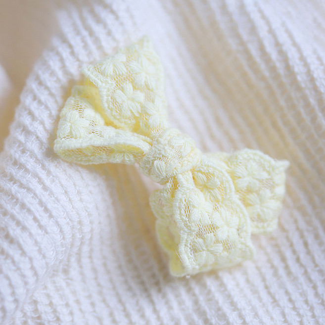 아기코끼리 컬러 레이스 리본 집게핀